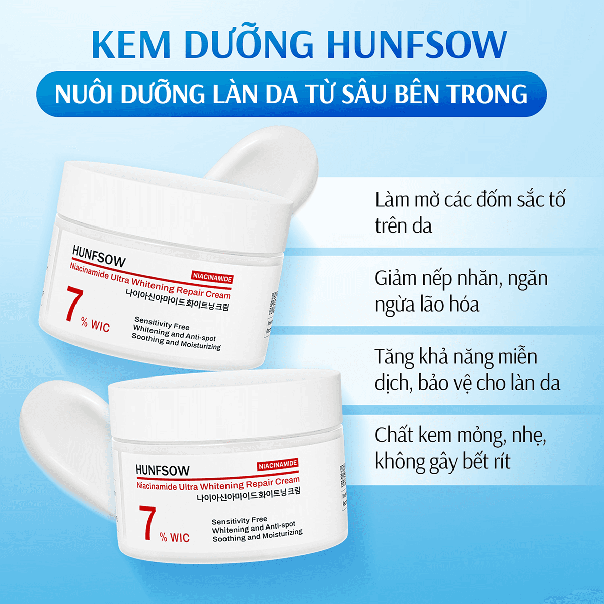 Kem Dưỡng Ẩm & Trắng Da Hunfsow - Hình 4