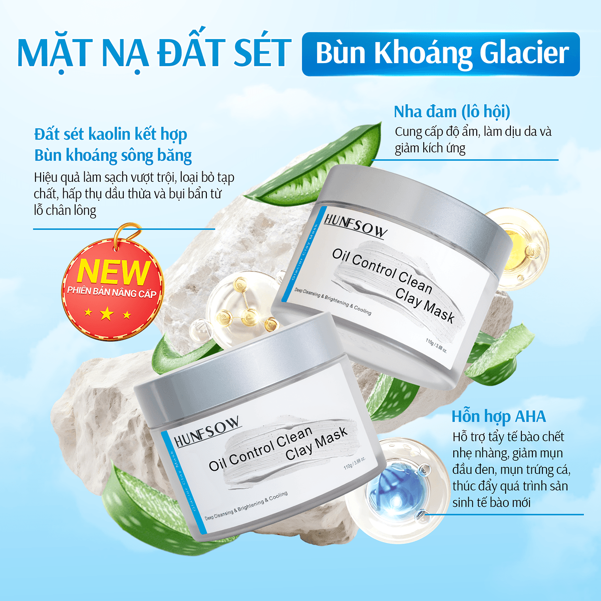 Mặt Nạ Đất Sét Bùn Khoáng Hunfsow - Hình 4