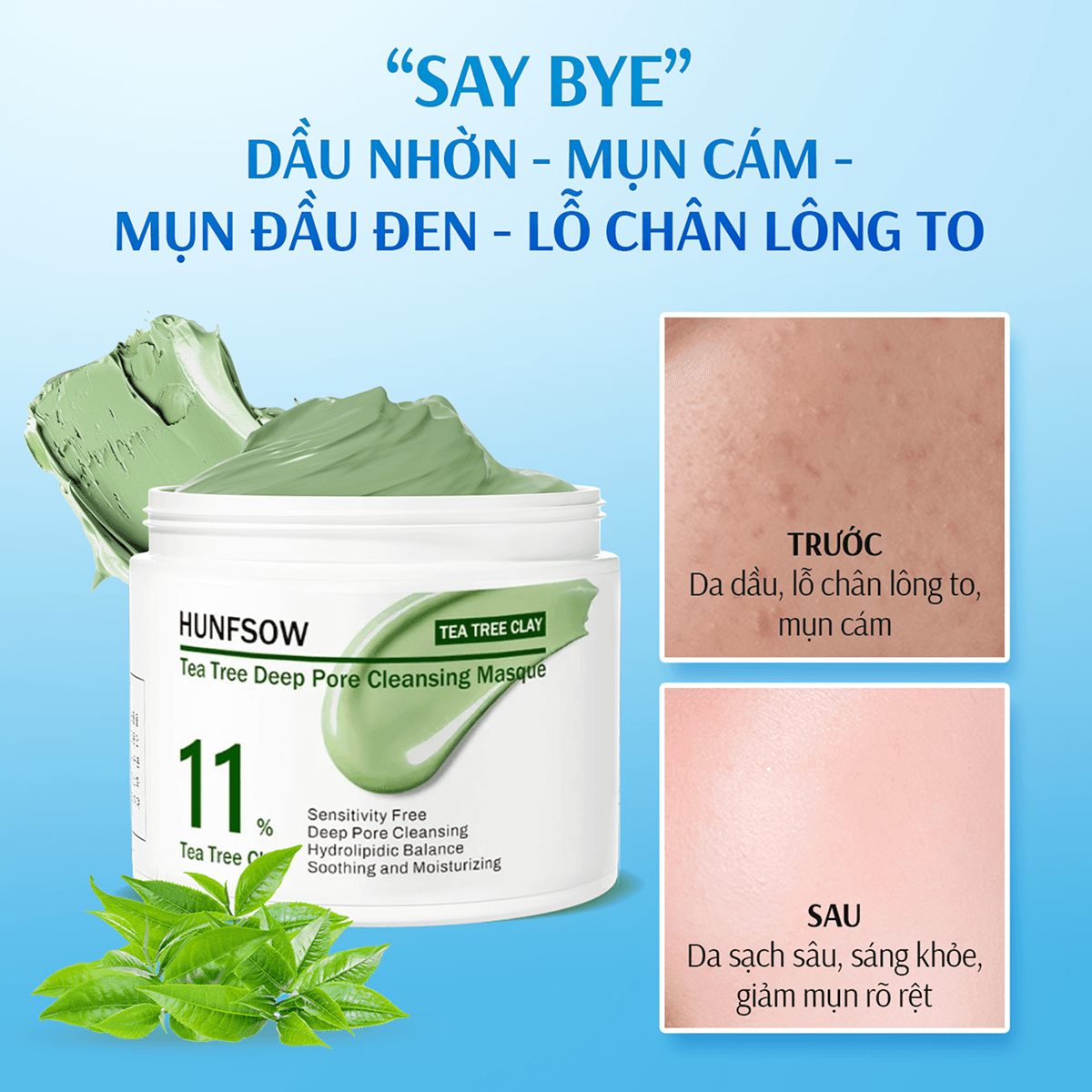 Mặt Nạ Đất Sét Trà Xanh Hunfsow - Hình 5