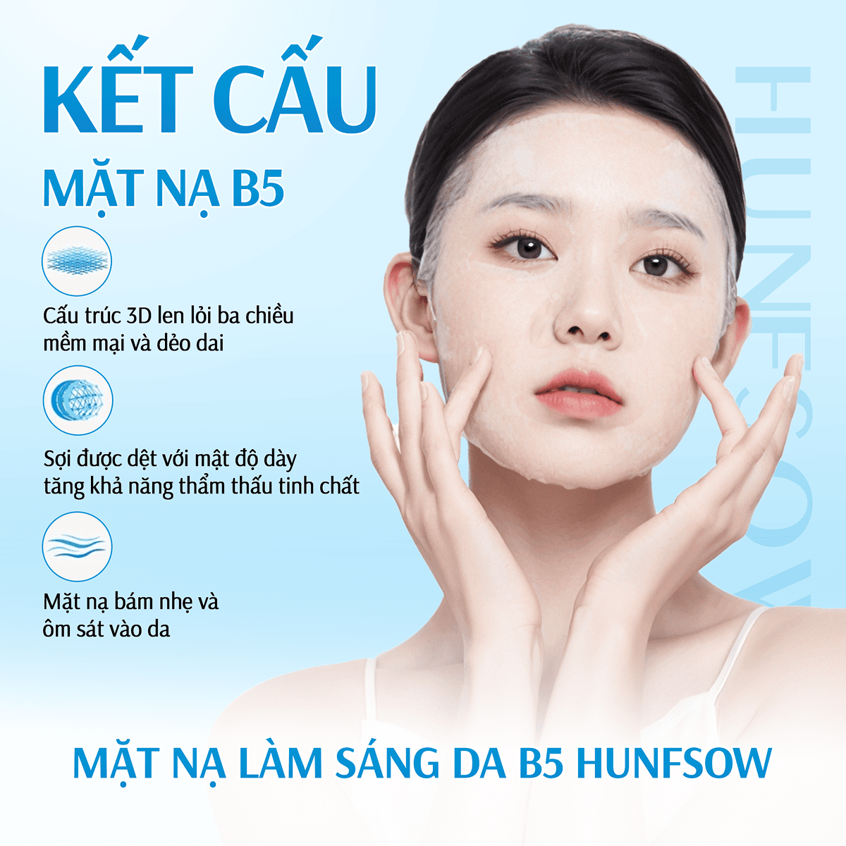 Mặt Nạ Giấy B5 & Niacinamide Hunfsow - Hình 3