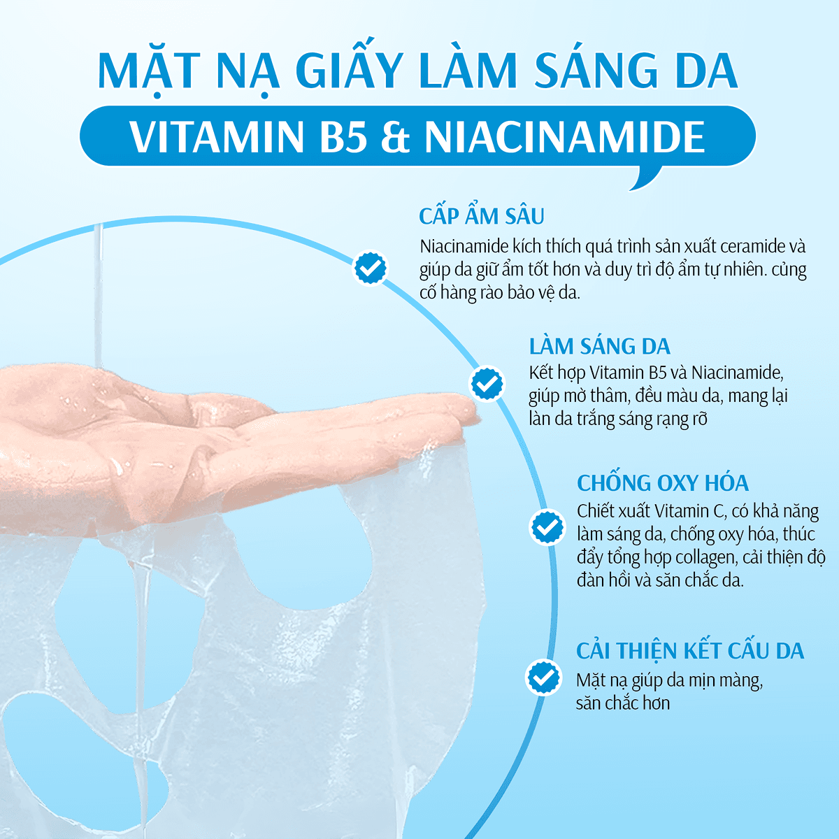 Mặt Nạ Giấy B5 & Niacinamide Hunfsow - Hình 4