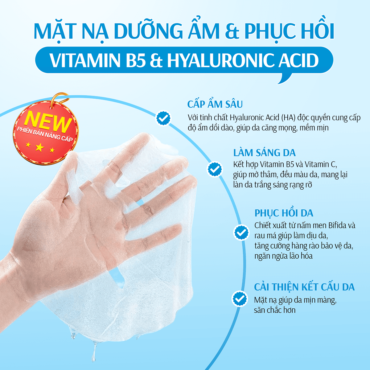 Mặt Nạ Giấy B5 & Vitamin C Hunfsow  - Hình 4