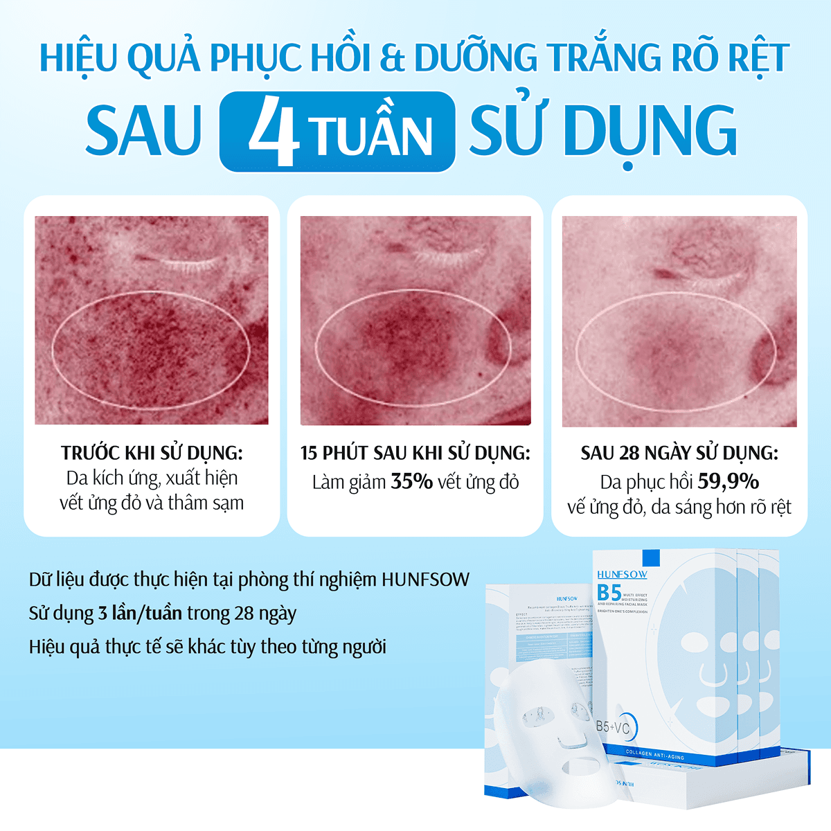 Mặt Nạ Giấy B5 & Vitamin C Hunfsow  - Hình 6