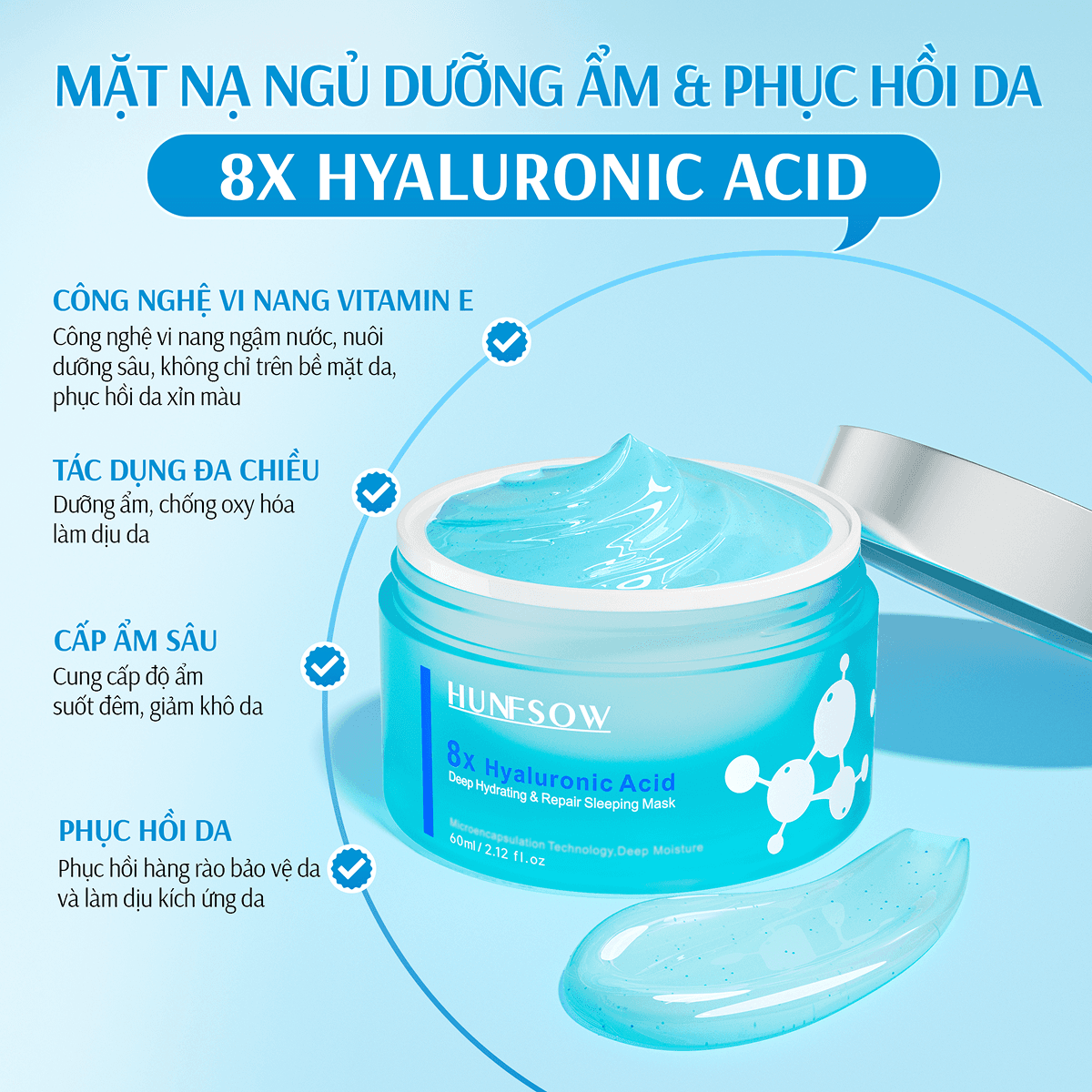 Mặt Nạ Ngủ Dưỡng Ẩm Sâu Hunfsow - Hình 5