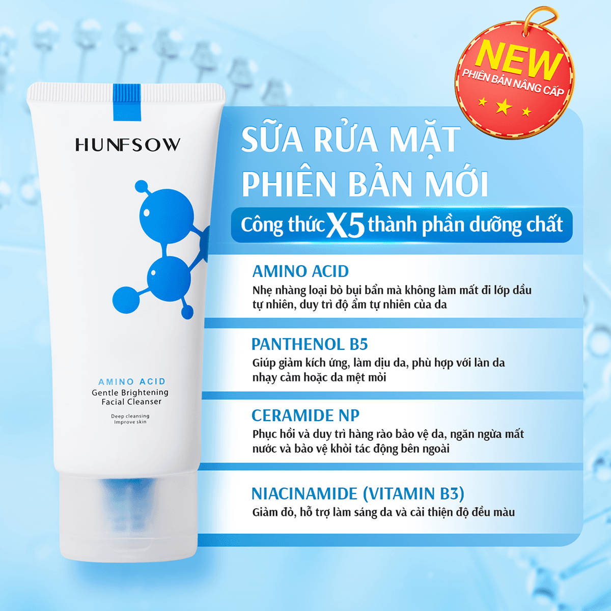 Sữa Rửa Mặt Amino Acid Hunfsow - Hình 4