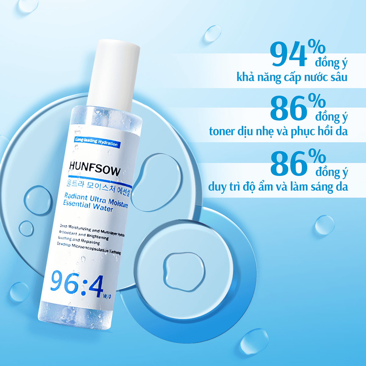 Toner Dưỡng Ẩm Da 96:4 Hunfsow - Hình 4